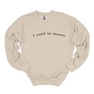 Embroidered I could be meaner sweatshirt